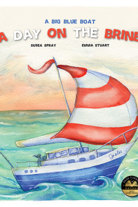 Girl sailor on her boat on the sea wait for a fish to bite 