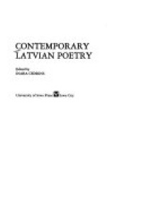 Cover of Contemporary Latvian Poetry