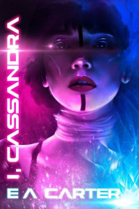 Image of head and shoulders of a futuristic woman in highlighted in bright pinks and blues