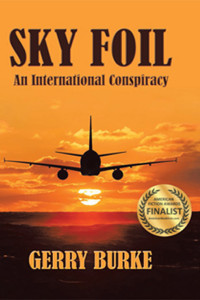 Aeroplane in orange sky