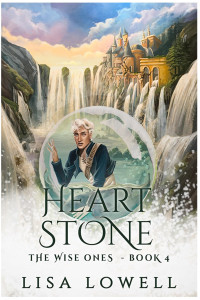A white-haired musician is trapped in a sphere hovering over waterfalls and a crumbling palace.
