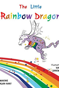Cover page showing the Little Rainbow Dragon flying above his Rainbow home.