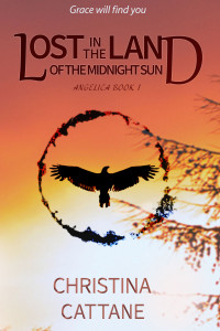 Silhouette of an eagle in a ring of black smoke against an orange sunset.