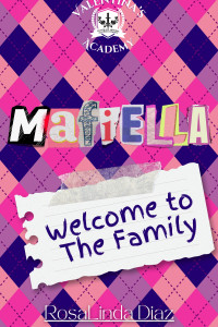 Cover of Mafiella - pink, blue, purple argyle print. 