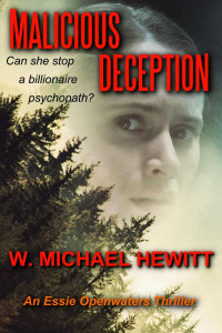 Picture of apprehensive young woman peering through the forest