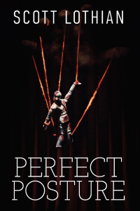 A puppet hanging by bloodied strings