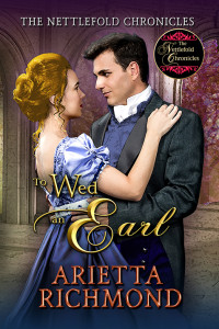 Regency man and lady facing each other as if about to kiss