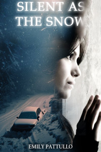 Car buried in snow, girl looking out of the window