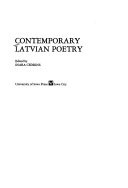 Cover of Contemporary Latvian Poetry