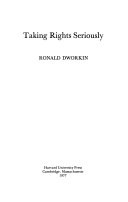 Cover of Taking Rights Seriously