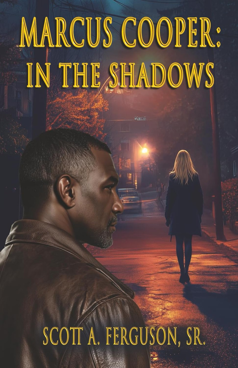 African American police detective watched a blonde woman walk down a dark street