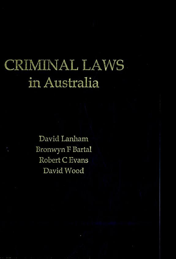 Cover of Criminal Laws in Australia