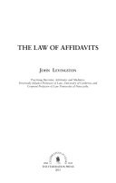 Cover of Law of Affidavits