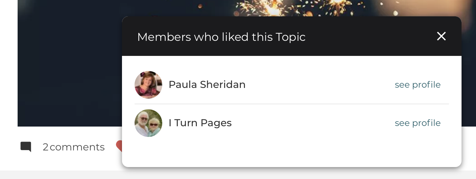 Click on the number of likes, and a pop-up opens where you can see who has liked the content.
