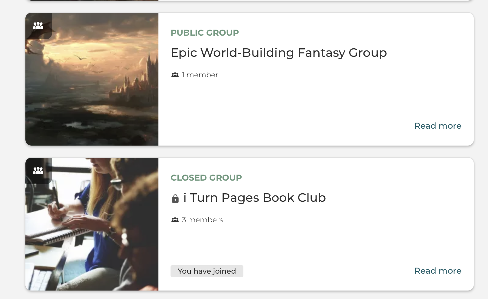 Reminder About Which Groups You Have Joined