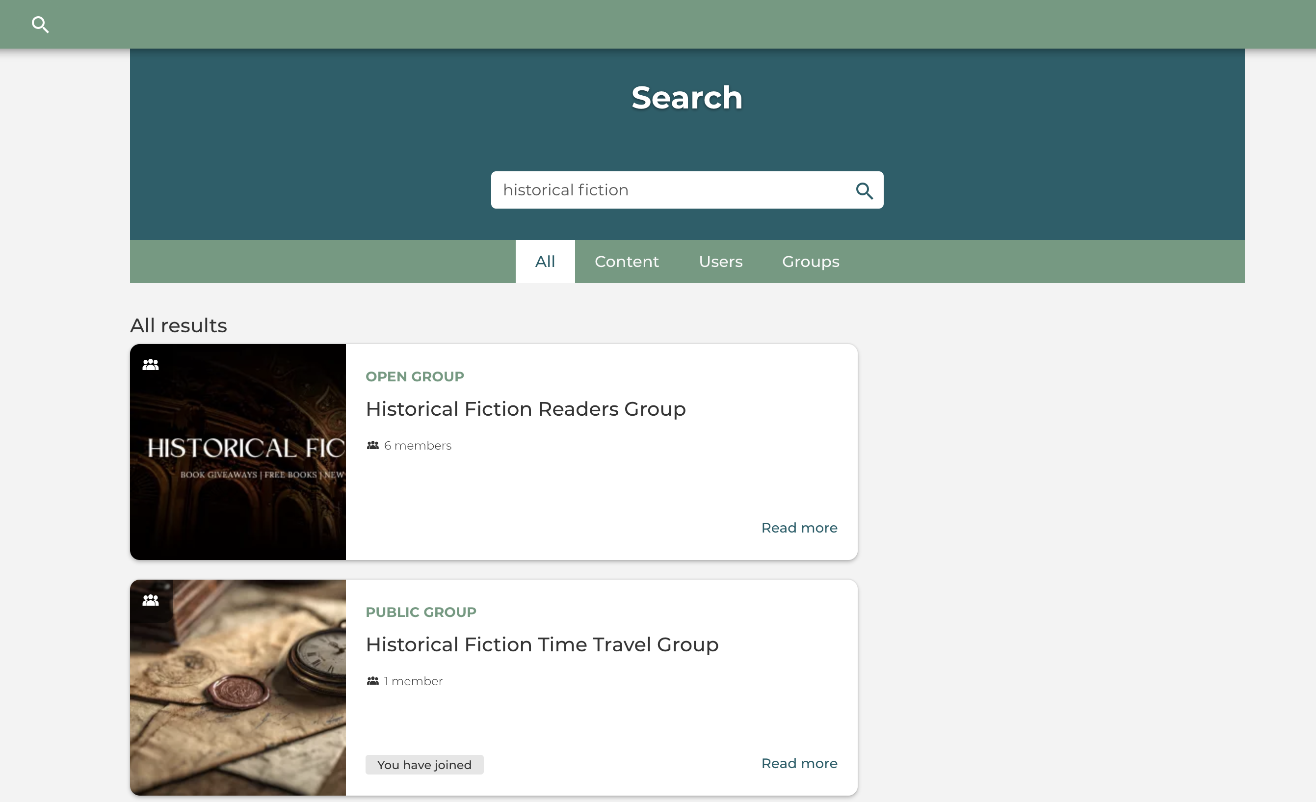 search our community for any post, group, author, book or review