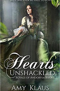 Hearts Unshackled Cover Image. Woman searching in forest
