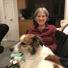 Image of Becky with her dog