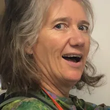 A smiling woman's face